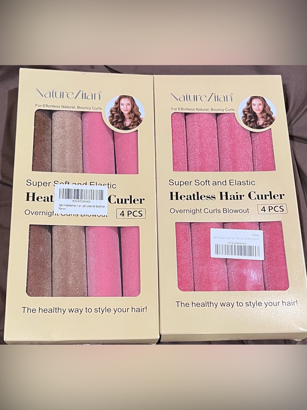 Pink Heatless Hair Curlers - 4 Pack